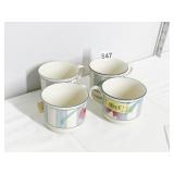 LENOX MUGS POPPIES ON BLUE BOTANICAL GROUP OF 4