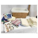 WOVEN BASKET FILLED WITH HAND TOWELS 18 X 12