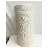 UMBRELLA STAND 18" H X 9" W POTTERY NOT SIGNED