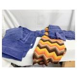 HANDMADE AFGHAN, ROYAL TOWEL SET W/ BATHMAT