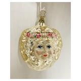 GLASS ANGEL HEAD 3.5" H ORNAMENT