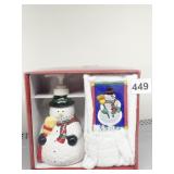 NEW SNOWMAN SOAP DISPENSER AND TOWEL SET