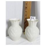 SWAN VASE RENEWAL PIECE 5" H PAIR W/ GOLD RIM