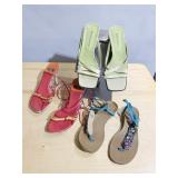 3 PAIRS OF SANDALS BANANA REPUBLIC STUART WEISMAN