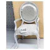DOLL SILVER CHAIR W/ BOX