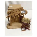 WOOD STABLE 7" H NEW IN BOX