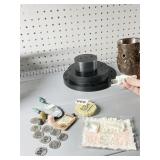 SLOT VICTORY TOKENS, THIMBLES, 3 TIER DISPLAY