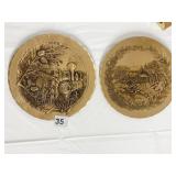 NATILE BRONZE PLATES TWO INCL. TRAIN