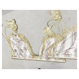 2 PANELS OF DRAPES AND VALANCES ON RODS