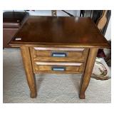 26X26X24 END TABLE WITH 2 DRAWERS