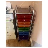 RAINBOW 10 DRAWER ROLLING METAL UNIT