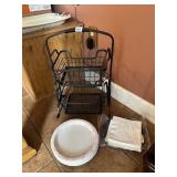 2 TIER METAL BASKETS AND PAPER PLATES