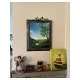 ORIGINAL ART PASTURE SCENE, STRIPED PEAR, ANGEL