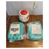 SMALL MITTEN CANDY JAR, 2 NEW TUPPERWARE