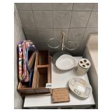 MATCHING SOAP DISH AND CUP, SOAP DISH ATTACHED TO