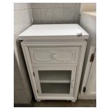 MODERN WHITE SMALL CABINET WITH DRAWER AND