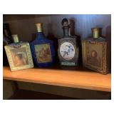 FOUR VINTAGE DECANTERS JIM BEAM EMPTY