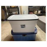 TWO STERLITE STORAGE CONTAINERS ONE BLUE ONE