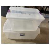 TWO CLEAR STORAGE CONTAINERS WITH LOCKING LIDS