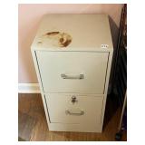 2 DRAWER LOCKING FILING CABINET WITH KEY, RUST ON
