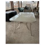 GLASS TOP RECTANGULAR PATIO TABLE