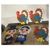 VINTAGE POPCORN PLASTIC THANKSGIVING DECORATIONS