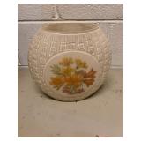GLASS VASE WITH FLORAL DESIGN