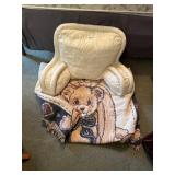 HUSBAND PILLOW AND TEDDY BEAR TAPESTRY THROW