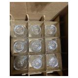 TWO GLASS PUNCH BOWLS WITH CUPS
