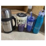 EDDIE BAUER STAINLESS THERMOS AND TRAVEL CUPS