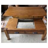 48X27 LIFT UP COFFEE TABLE, WATER RING ON TOP,