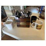 TASTEFULLY SIMPLE MUGS, SILVERWARE CADDY WITH