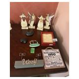 4 PIECE WOOD ANGEL SET, WOOF PICTURE HOLDER,