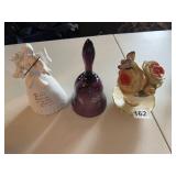 FENTON AMETHYST HAND PAINTED AND SIGNED BELL,