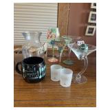 TASTEFULLY SIMPLE MUG, MARTINI GLASSES, PAINTED