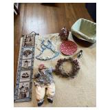LIGHTED ANGEL, TEDDY BEAR TAPESTRY HANGER,