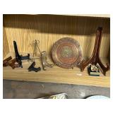 EASELS AND BRASS PLATE AND BRONZE ANGEL