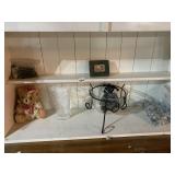 METAL BASE GLASS INSERT CENTERPIECE BOWL, GLASS
