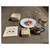 HOLIDAY MUGS, PLATE ETC.