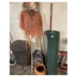 SCARECROW, PLASTIC FENCING, DUST PANS, WASTE CAN