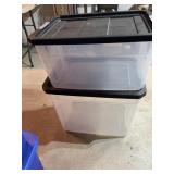 TWO STORAGE CONTAINERS WITH LOCKING LIDS