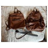 FAUX LEATHER BACKPACK PURSES, GOOD CONDITION