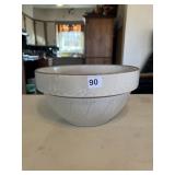 LARGE 12" STONEWARE BOWL, HAIRLINE CRACKS