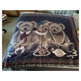 TEDDY BEAR TAPESTRY THROW BLANKET