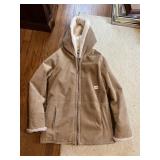 ST JOHNS BAY SZ MEDIUM WASHABLE SUEDE HOODED