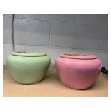 PINK AND GREEN PLANTERS