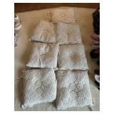 7 CHAIR SEAT PILLOWS WITH DOILY COVERS