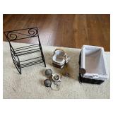 METAL 2 SHELF SPICE RACK, BASKETS, TEA INFUSERS,