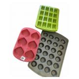 MINI MUFFIN PANS, SILICONE BAKING FORMS, NICE