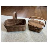 2 SMALLER LONGABERGER BASKETS SIGNED ON BOTTOM